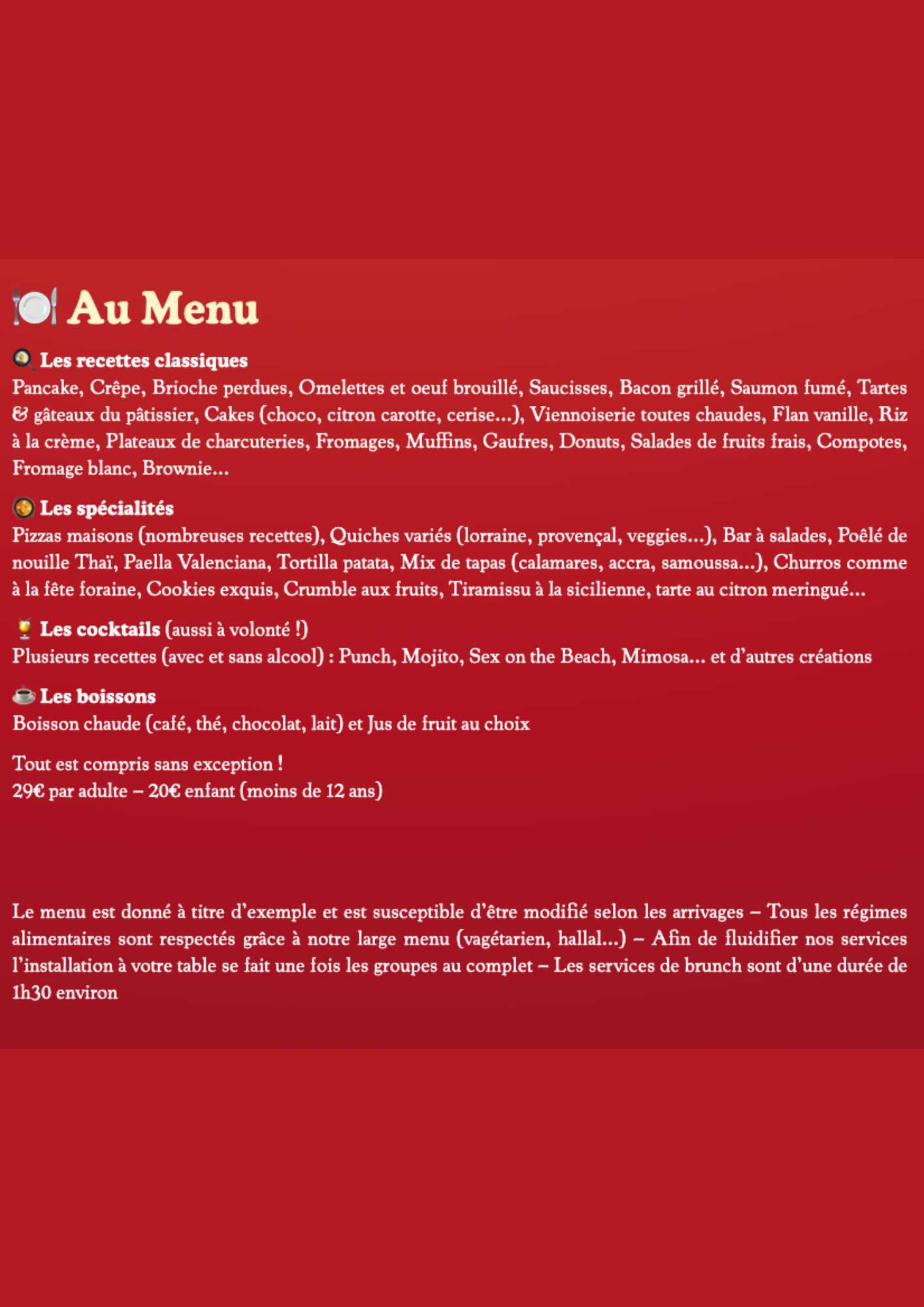 image du menu