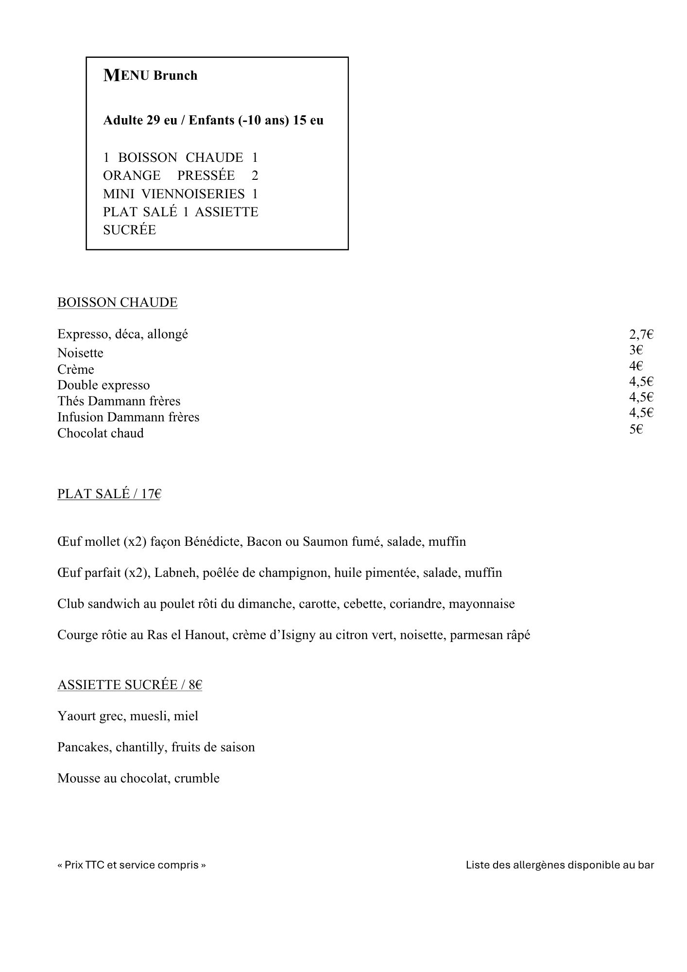 image du menu