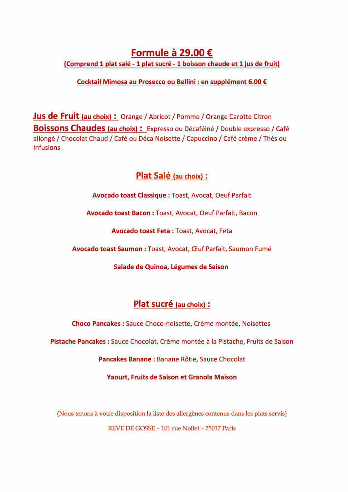 image du menu