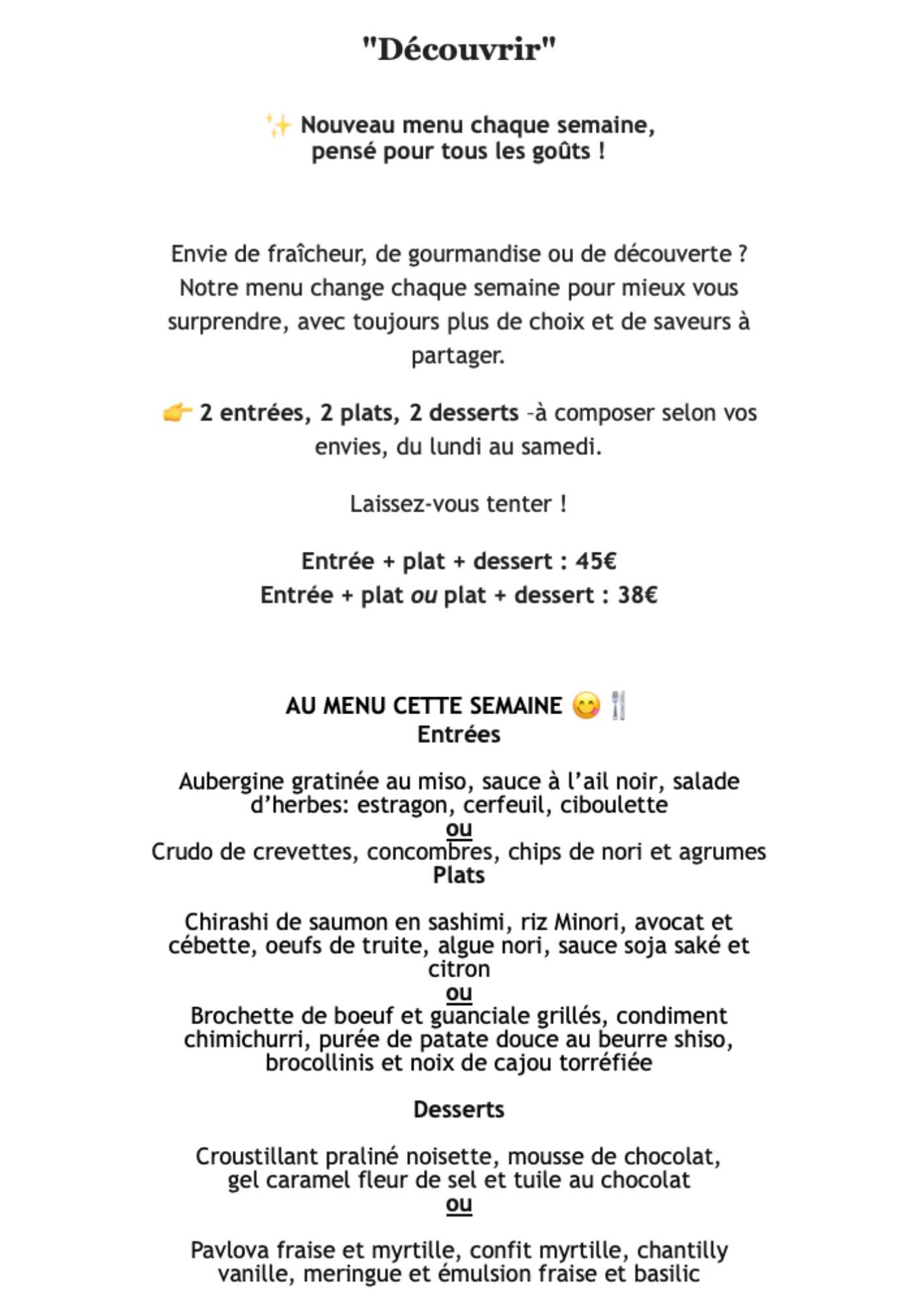 image du menu